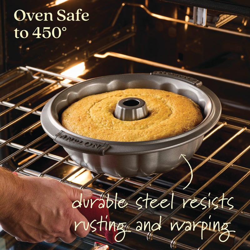Anolon Advanced Nonstick Fluted Mold Baking Pan, 9.5 Inch, Gray, Carbon Steel - Image 4